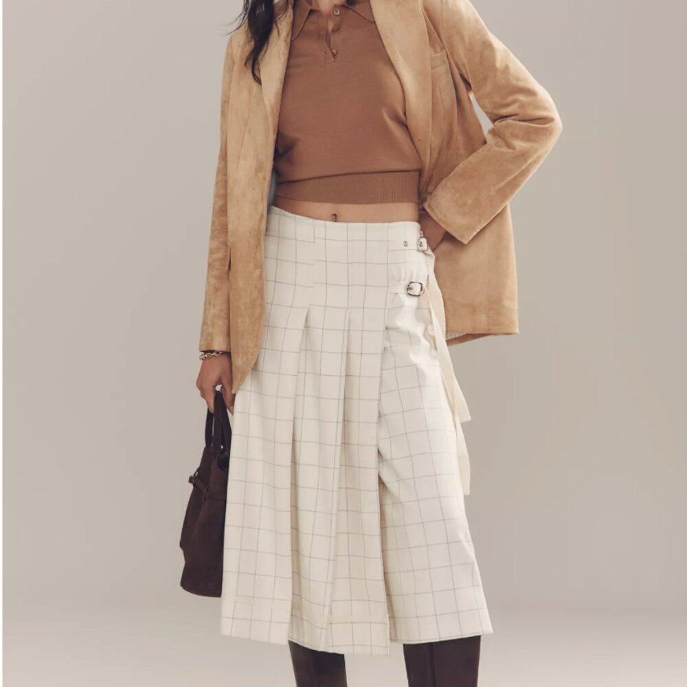 Anthropologie Pleated Wrapped Culotte Pants Size 10